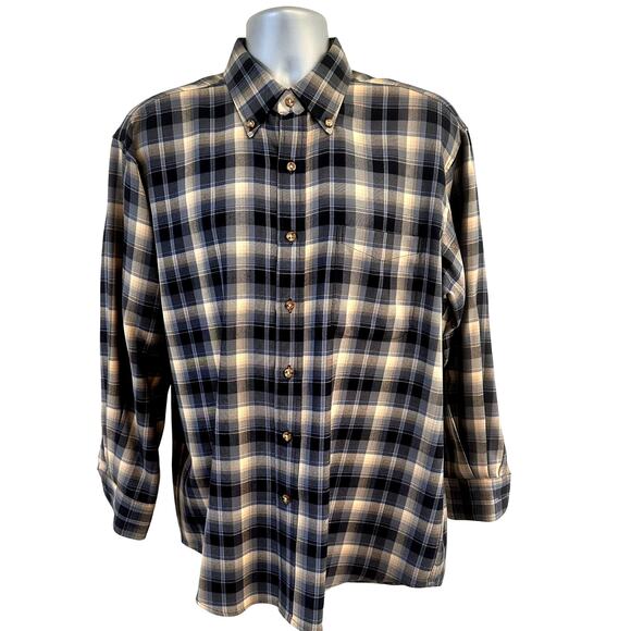 SIR PENDLETON 100% Worsted Wool Button Down Long Sleeve Plaid Shirt-Men's Large - Picture 1 of 8